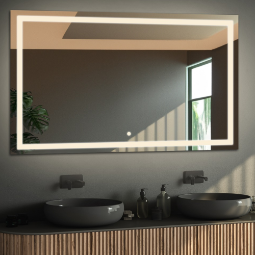 Rechteckiger Badezimmerspiegel mit Schalter - EMI LED...