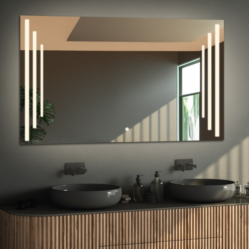 Rechteckiger Badezimmerspiegel mit Schalter - ALIS LED...