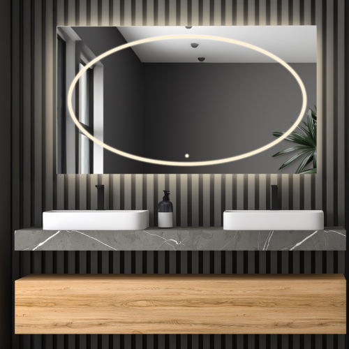 Rechteckiger Badezimmerspiegel mit Schalter - MELISA LED...