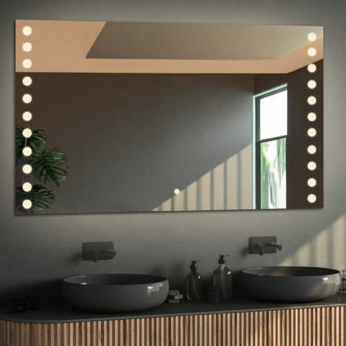Rechteckiger Badezimmerspiegel mit Schalter - OLIWIA LED...