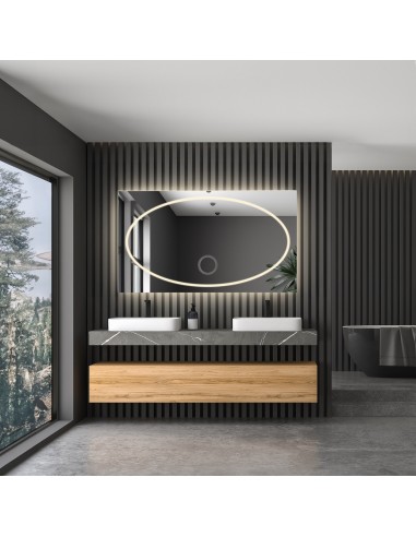 Rechteckiger Badezimmerspiegel mit Zoomspiegel...