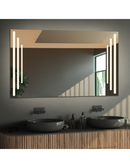 Rechteckiger Badezimmerspiegel mit Antibeschlagheizmatte - ALIS LED PREMIUM