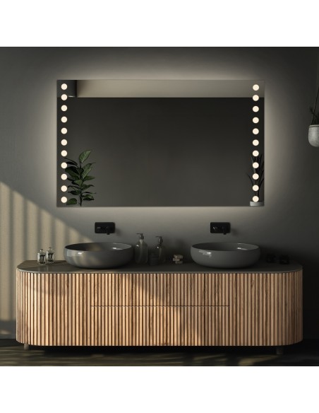 Rechteckiger Badezimmerspiegel mit Antibeschlagheizmatte - OLIWIA LED PREMIUM