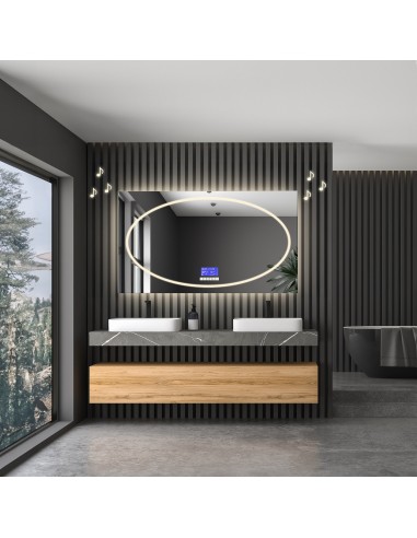 Rechteckiger Badezimmerspiegel mit Touchpanel -...