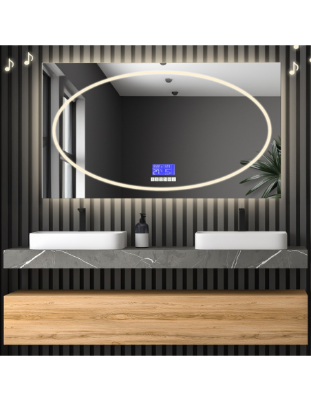 Rechteckiger Badezimmerspiegel mit Touchpanel - MELISA LED PREMIUM