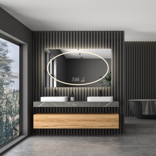 Rechteckiger Badezimmerspiegel mit Wi-Fi-Wetterstation -... 2