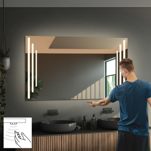 Rechteckiger Badezimmerspiegel mit Sensorschalter - ALIS...