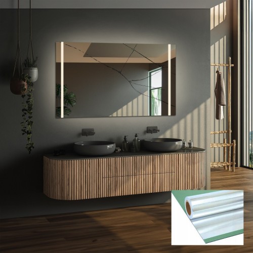Rechteckiger Badezimmerspiegel mit Sicherheitsfolie -... 2