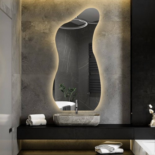 Organisch geformter Spiegel mit Beleuchtung - ANGELIT LED