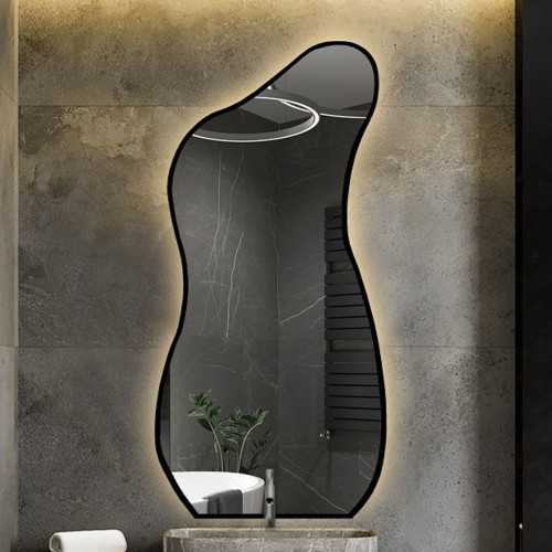 Organisch geformter Spiegel im Rahmen mit Beleuchtung -... 2