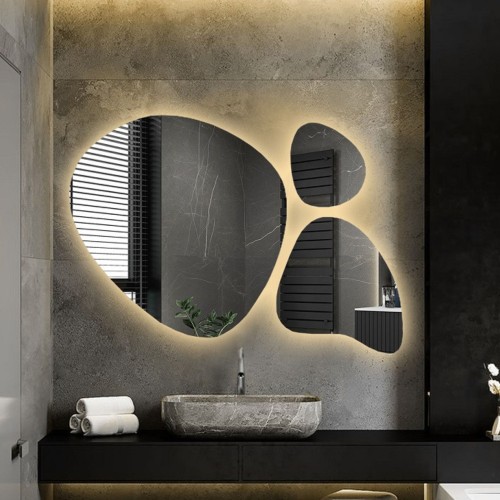 Set von drei Spiegeln in organischer Form, mit...