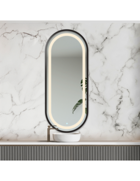 Ovaler Spiegel in MDF-Rahmen mit Beleuchtung - OSKAR IM LED-RAHMEN III