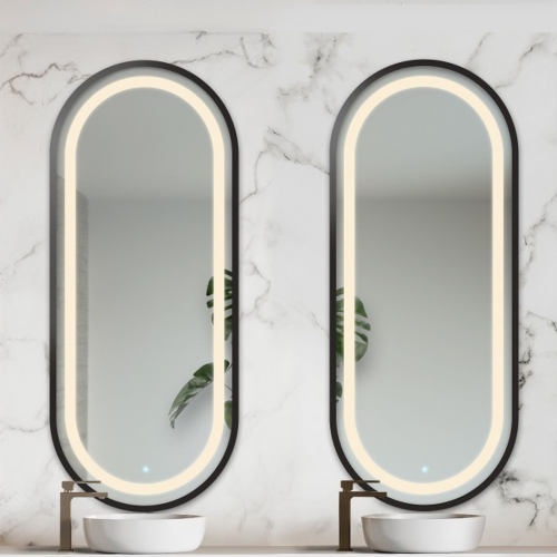Satz ovale Spiegel in MDF-Rahmen mit Beleuchtung - SATZ... 2
