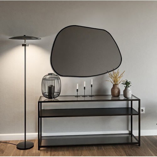 Organisch geformter Spiegel in MDF-Rahmen - BAZALT IM RAHMEN