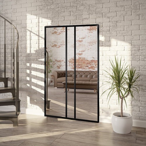 Loft-Spiegel mit Sprossen - WINCENT - Rahmenfarbe nach...