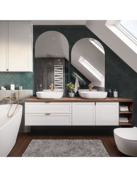 Set aus zwei halbovalen Badezimmerspiegeln - FRANK SET