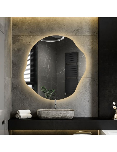 Organisch geformter Spiegel mit Beleuchtung - CYRKON LED