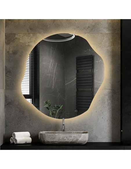 Organisch geformter Spiegel mit Beleuchtung - CYRKON LED