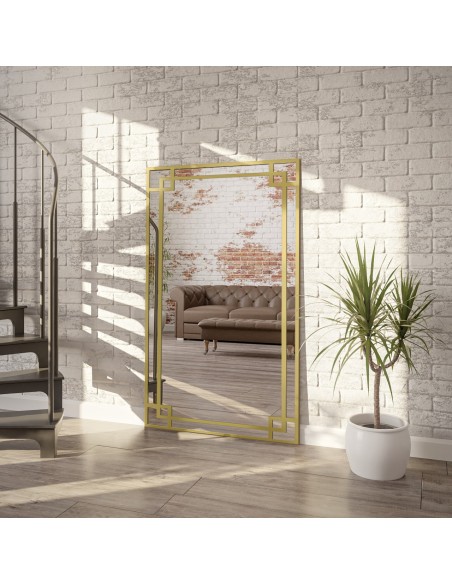 Spiegel in Loftoptik mit Sprossenleisten MDF - GABRIELA - Rahmenfarbe nach Wahl