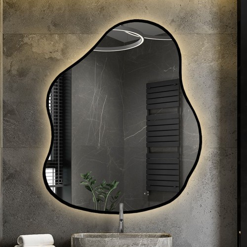 Spiegel in organischer Form im Rahmen mit Beleuchtung -... 2