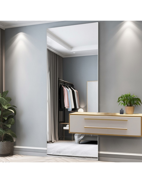 Großer rechteckiger Badezimmerspiegel mit Ausschnitt für ein Schränkchen - AGIS