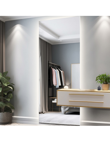 Großer rechteckiger Badezimmerspiegel mit...