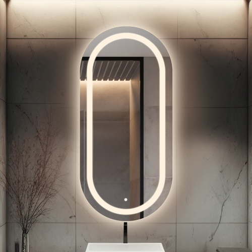 Ovales Badezimmerspiegel mit Schalter - HOLI LED PREMIUM