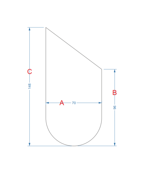 Halbovales Spiegel mit Abschrägung für Dachboden mit Beleuchtung - FRANK LED