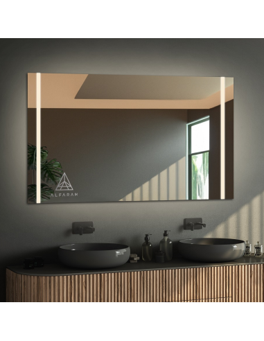 Rechteckiger Badezimmerspiegel mit Logo -...