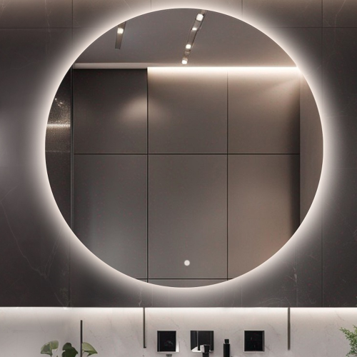 Badezimmerspiegel rund mit Schalter - LED-KREIS PREMIUM