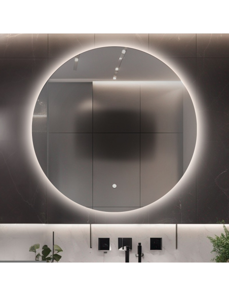 Badezimmerspiegel rund mit Antibeschlagheizmatte - LED-KREIS PREMIUM