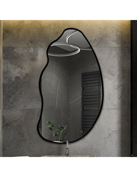 Spiegel mit organischer Form im Rahmen - TOPAZ IM RAHMEN