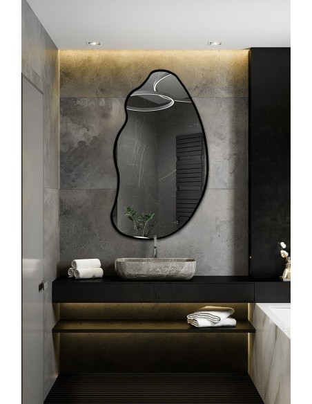 Spiegel mit organischer Form im Rahmen - TOPAZ IM RAHMEN