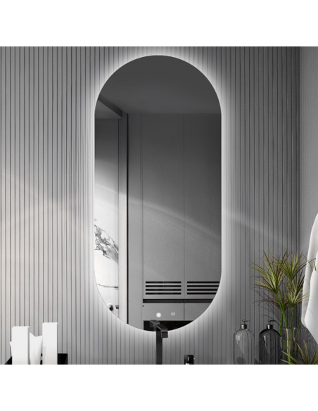 Ovales Badezimmerspiegel mit Schalter - NIKO LED PREMIUM