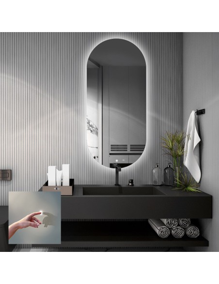 Ovales Badezimmerspiegel mit Schalter - NIKO LED PREMIUM