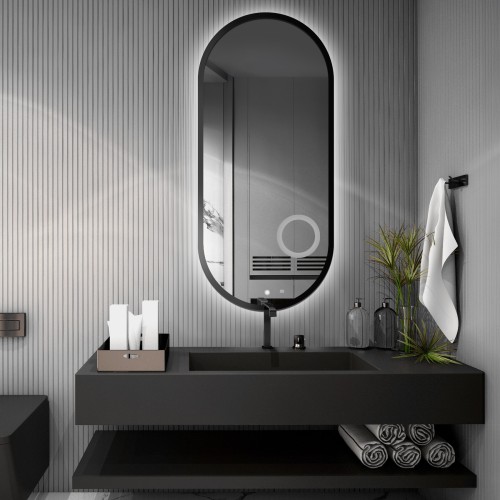 Ovales Spiegel im Rahmen mit Zoomspiegel und Schalter -... 2