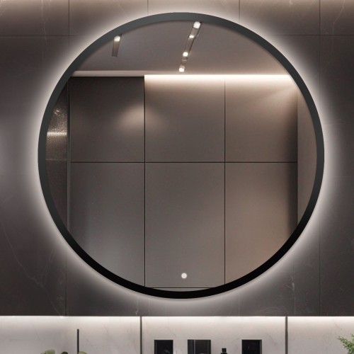 Badezimmerspiegel rund im Rahmen mit Schalter - OTTO LED... 2