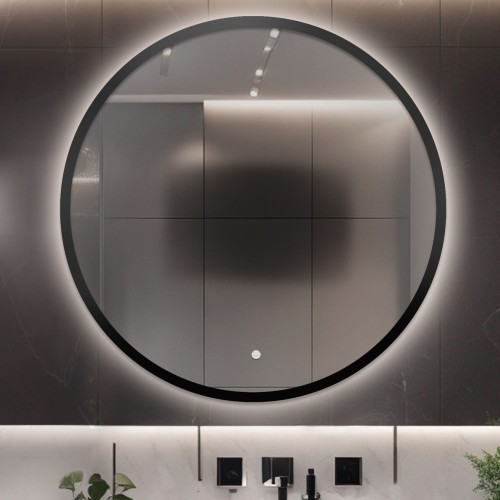 Badezimmerspiegel rund im Rahmen mit Antibeschlagmatte -... 2