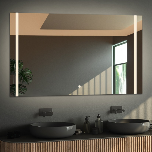 Rechteckiger Badezimmerspiegel mit Schalter - FLAWIA LED...
