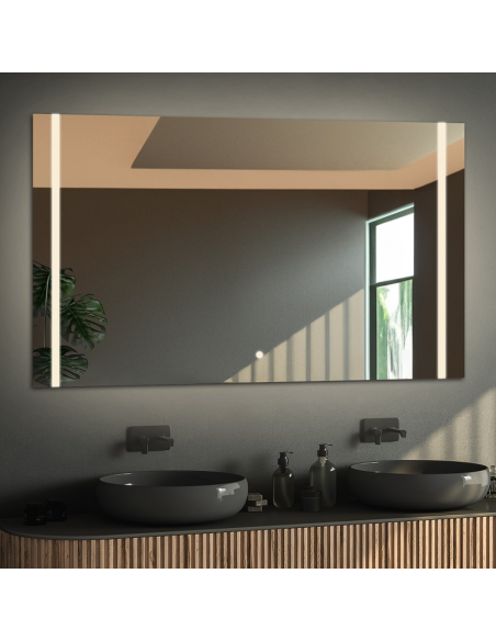 Rechteckiger Badezimmerspiegel mit Schalter - FLAWIA LED PREMIUM