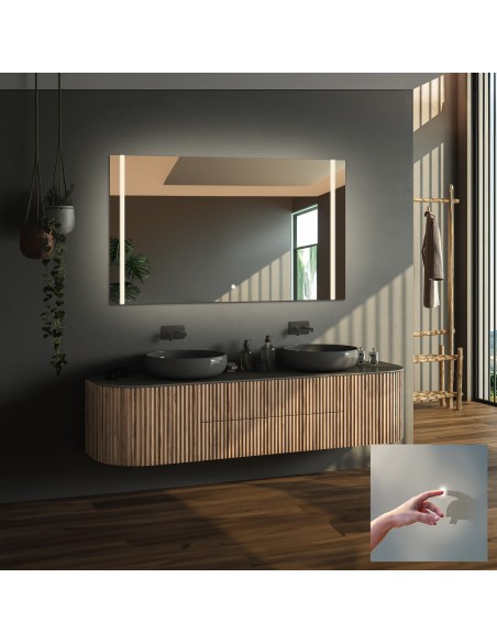 Rechteckiger Badezimmerspiegel mit Schalter - FLAWIA LED PREMIUM
