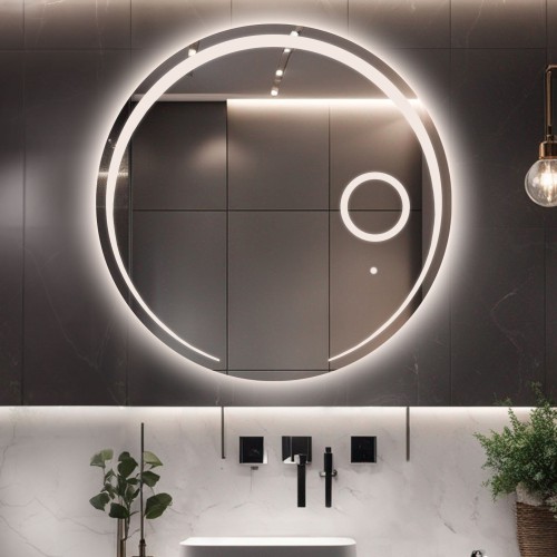 Badezimmerspiegel rund mit Zoom-Led-Spiegel - NELA LED...