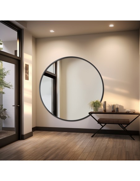 Rundspiegel mit Rahmen schwarz matt MDF - OTTO - Rahmenfarbe nach Wahl
