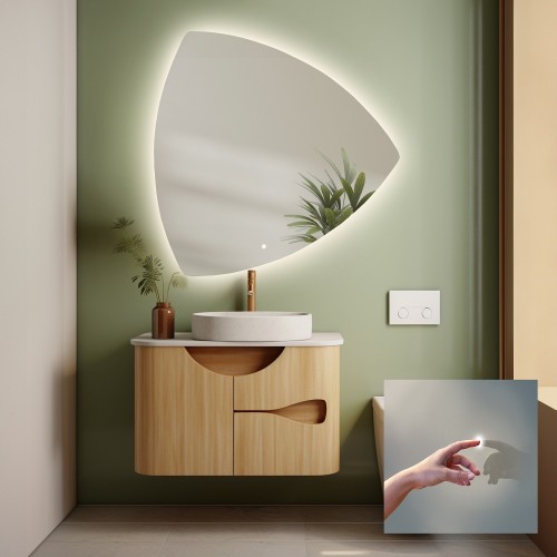 Badezimmerspiegel in unregelmäßiger Form mit Schalter -...