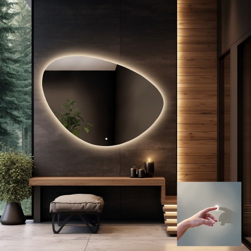 Badezimmerspiegel in unregelmäßiger Form mit Schalter -...