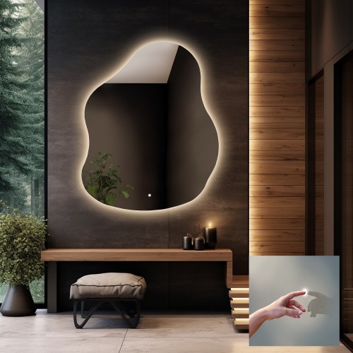 Badezimmerspiegel in unregelmäßiger Form mit Schalter -...