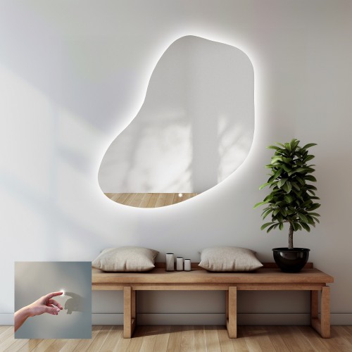 Badezimmerspiegel in unregelmäßiger Form mit Schalter -...