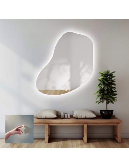 Badezimmerspiegel in unregelmäßiger Form mit Schalter - KWARC LED PREMIUM