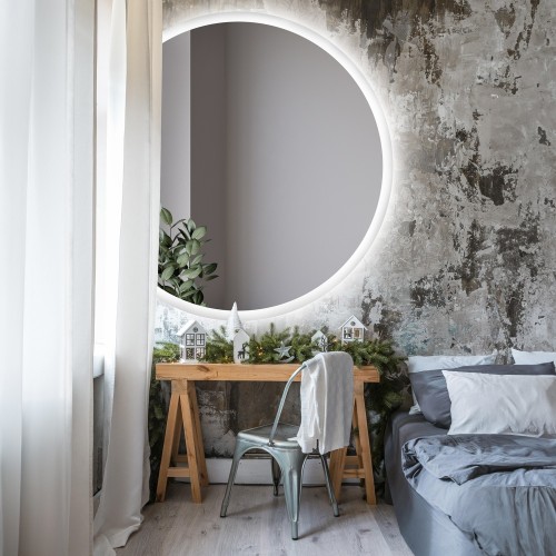 Runder Badezimmerspiegel mit Hintergrundbeleuchtung,...