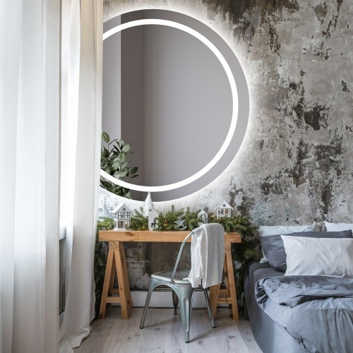 Runder Badezimmerspiegel mit Hintergrundbeleuchtung,...